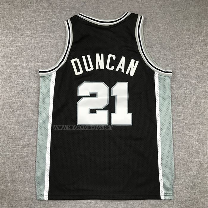 Camiseta Nino San Antonio Spurs Tim Duncan NO 21 Mitchell & Ness 1998-99 Negro
